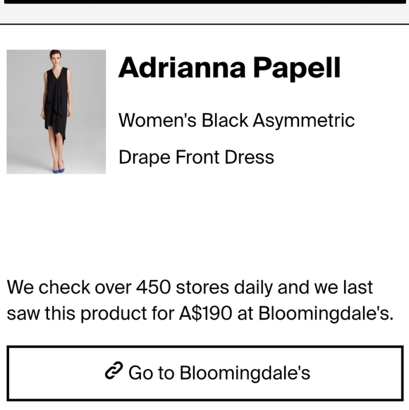 NWT Adrianna Papell Assymetric Drape Front Dress Cascade Black Crepe Chiffon - Picture 7 of 17